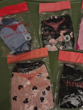 Womens Lot Of Knotty Knickers Cotton Panties